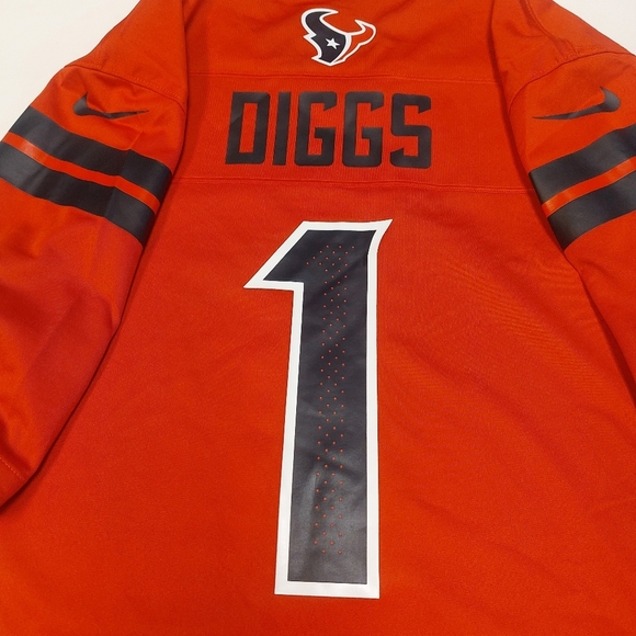 Nike Mens Size M Houston Texans Alternate Jersey Stefon Diggs #1 On Field Red - Picture 8 of 9